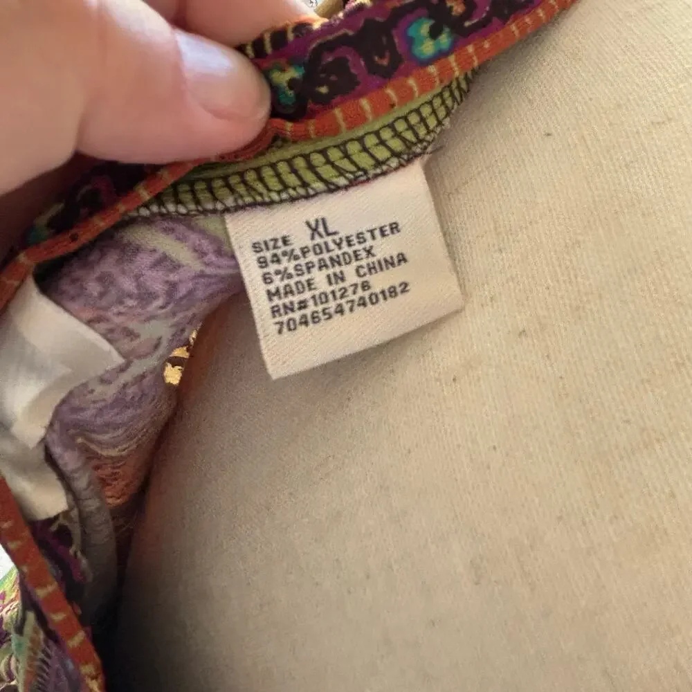 ECI New York Dress Floral V-Neck Stretchy Dress Boho Colorful Size XL - Picture 6 of 8